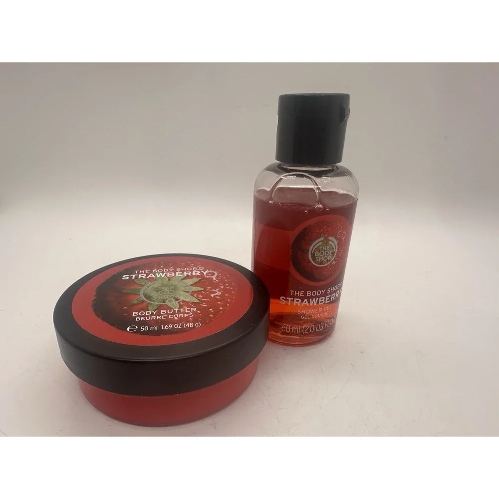 The Body Shop Strawberry Body Butter 1.69 oz Shower Gel 2 oz New Unused Lot